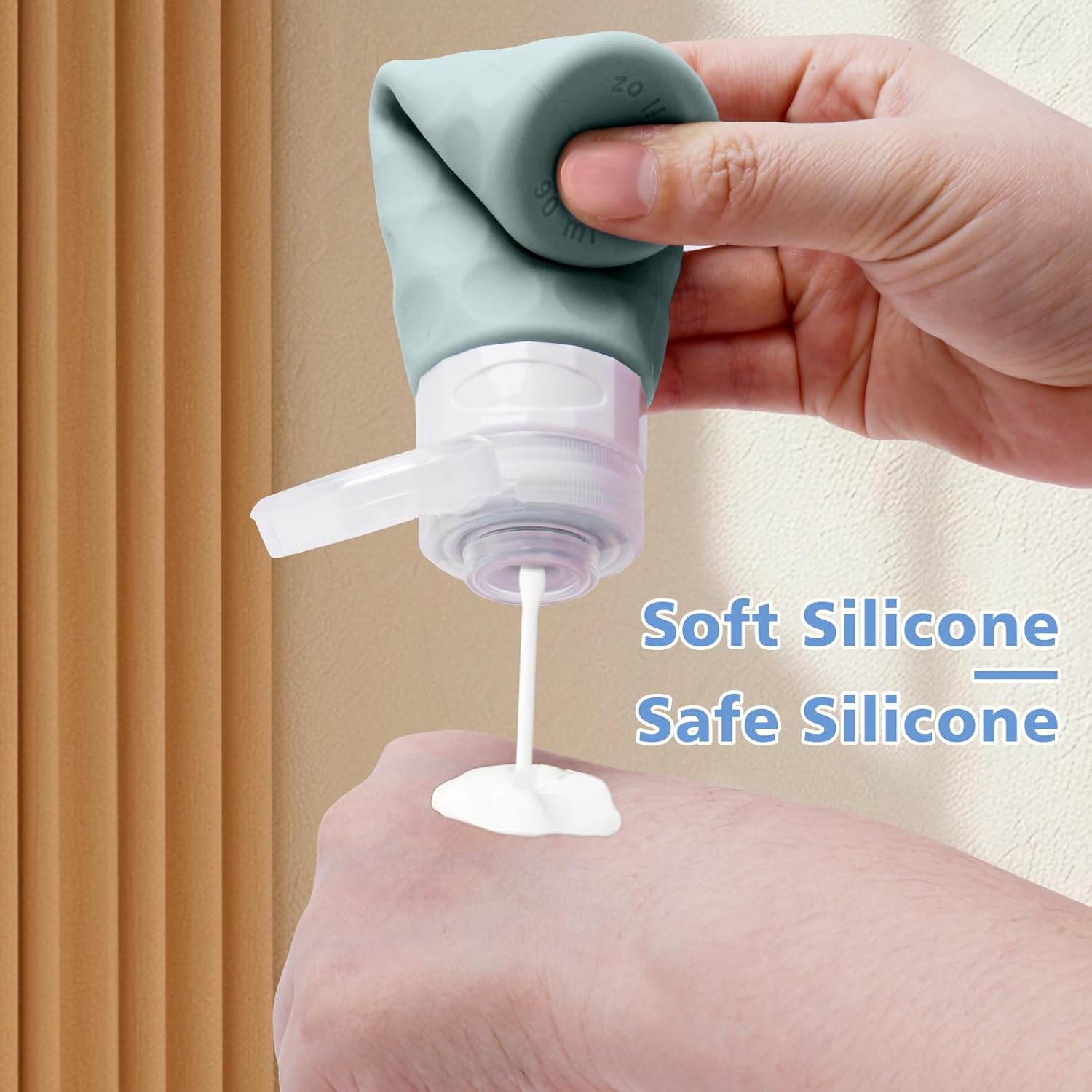 Silevoler Travel Bottles for Toiletries, 4pcs Tsa Approved 3oz Travel Size Containers, BPA Free Leak Proof Premium Silicone Bottles, Refillable Liquid Squeezable Accessories W/Toiletry Bag - Image 5