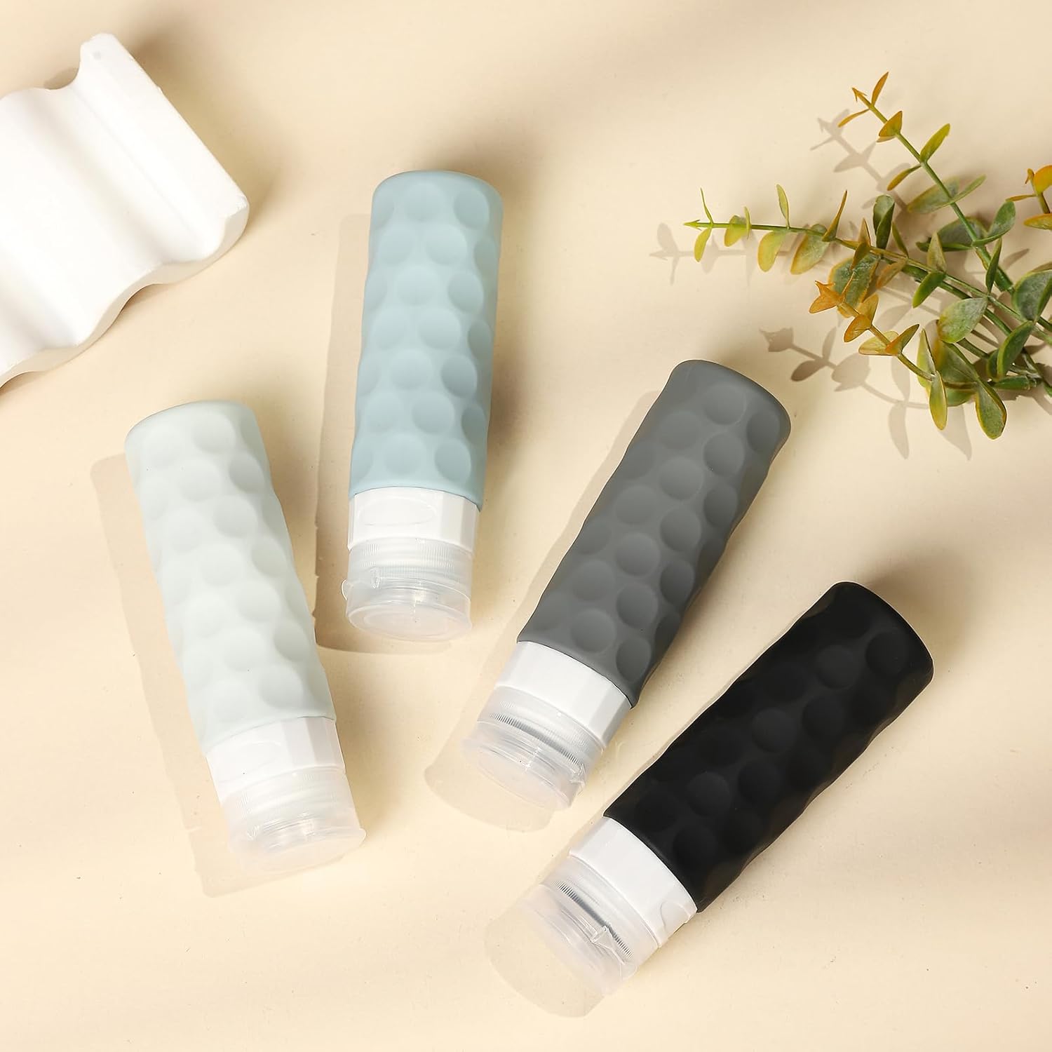 Silevoler Travel Bottles for Toiletries, 4pcs Tsa Approved 3oz Travel Size Containers, BPA Free Leak Proof Premium Silicone Bottles, Refillable Liquid Squeezable Accessories W/Toiletry Bag - Image 7
